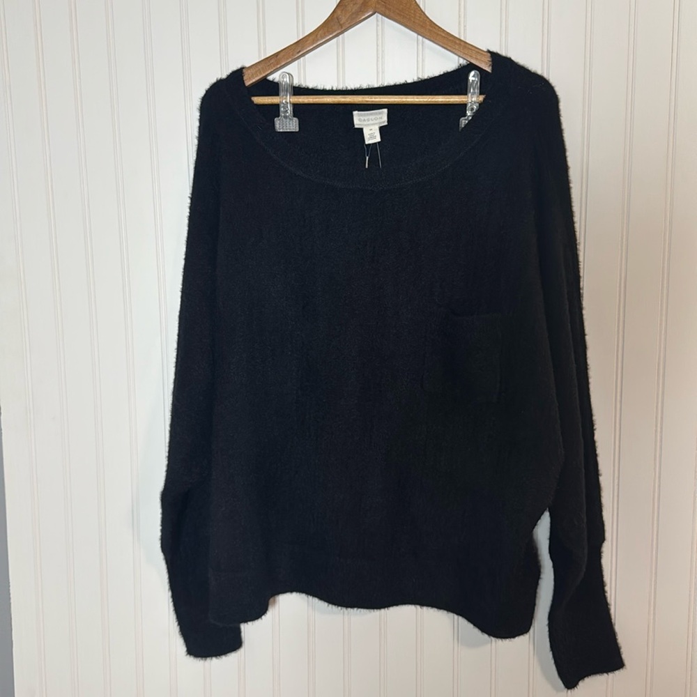 NWT Caslon Cozy Blend Crewneck Black Sweater Size 3x